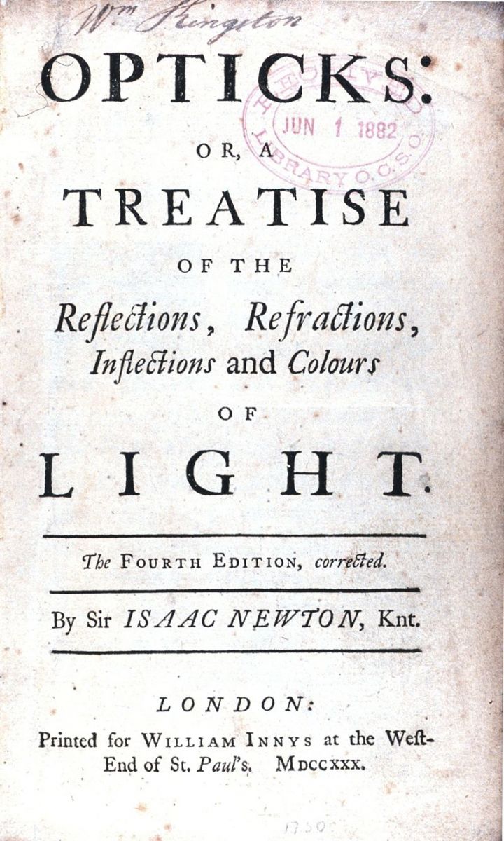 Isaac Newton Opticks